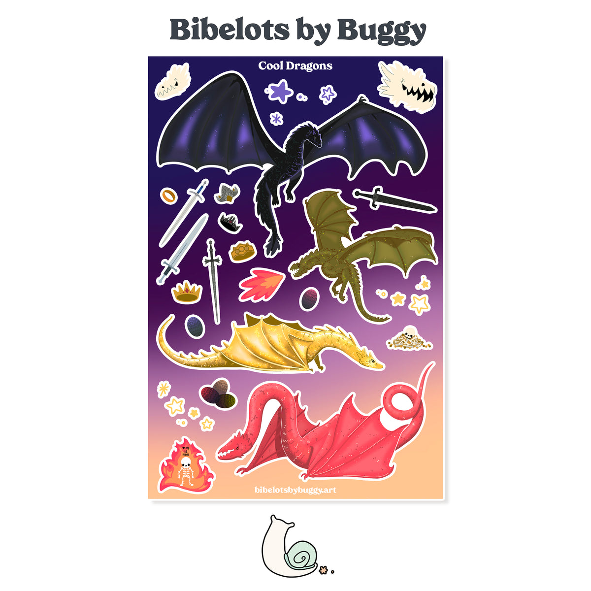 Dragons are Cool! Sticker Sheet