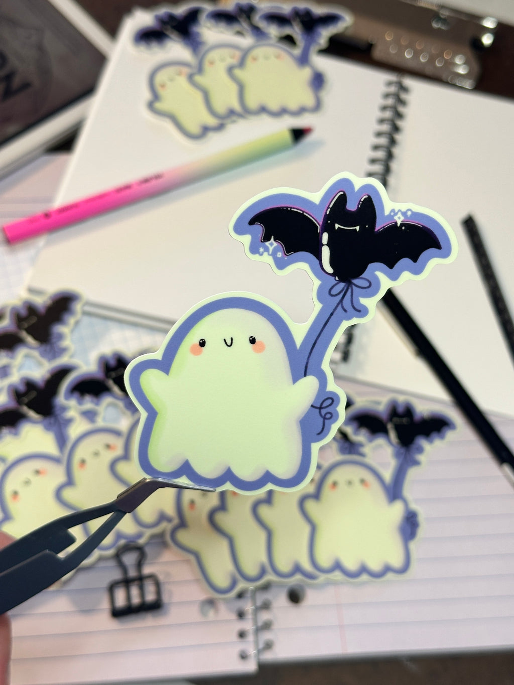 Glow-in-the-Dark Ghostie & Bat Sticker