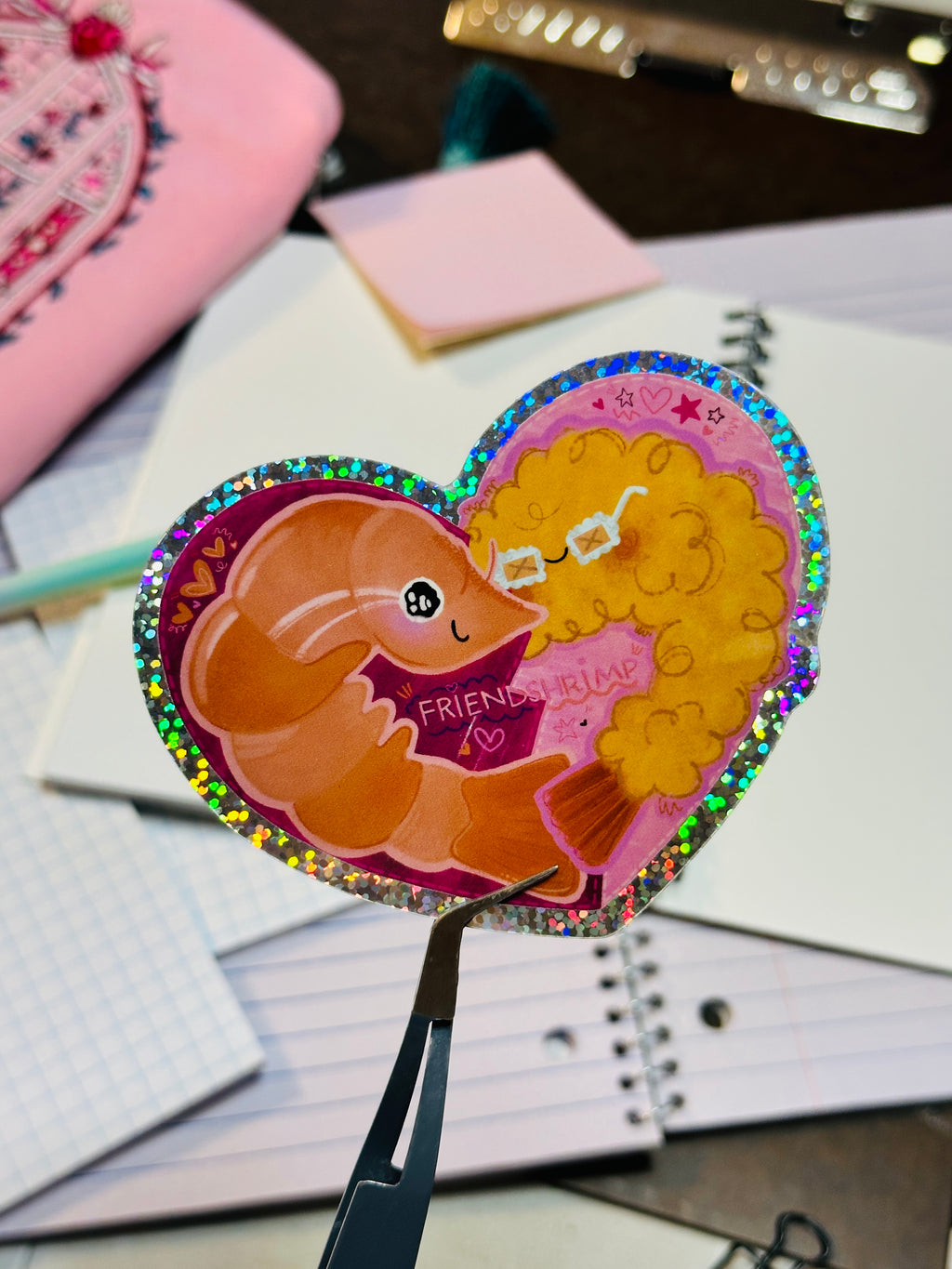 Friendshrimp Glitter Vinyl Sticker