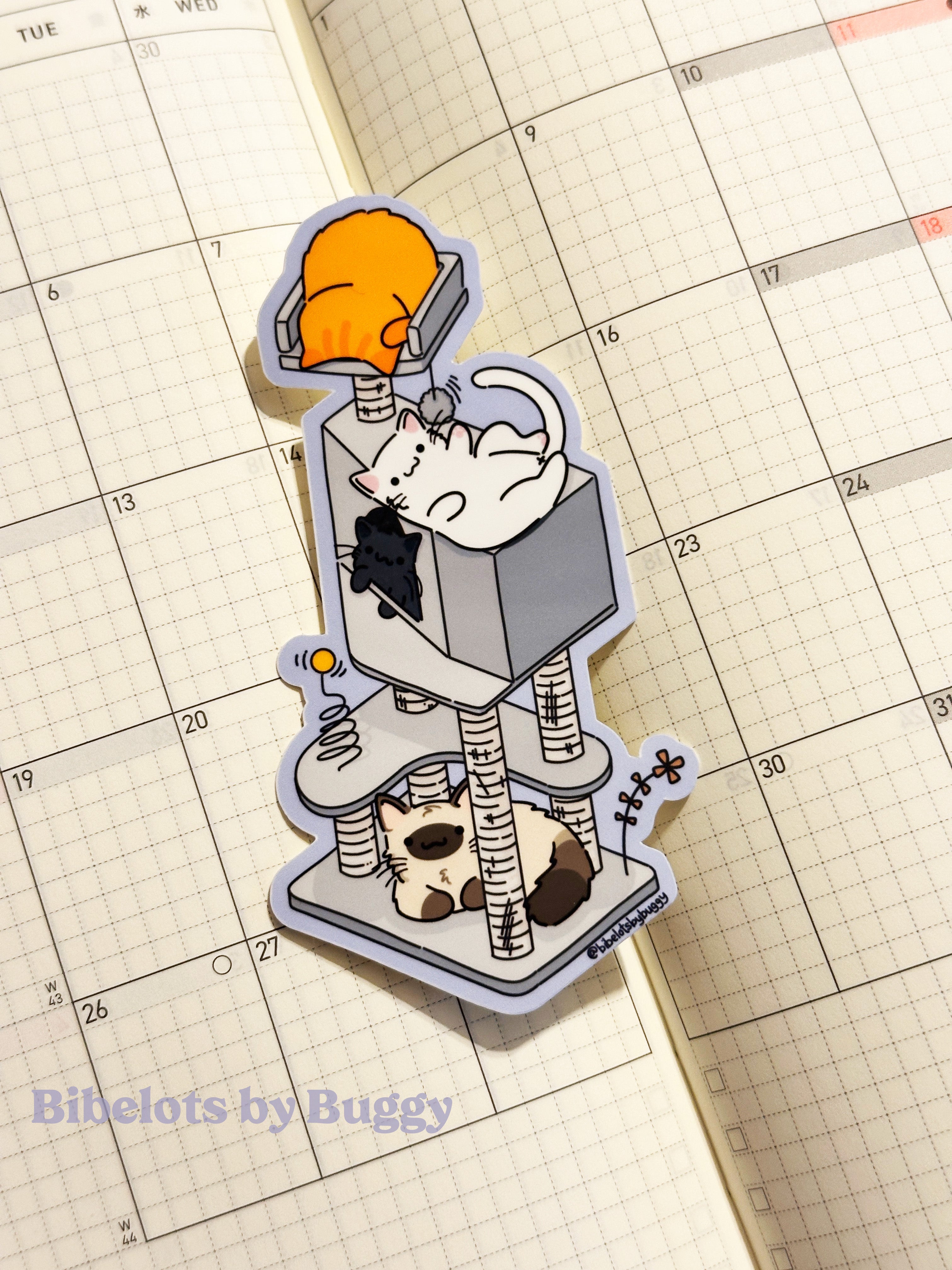 Playful Kitties Cat Tower Sticker