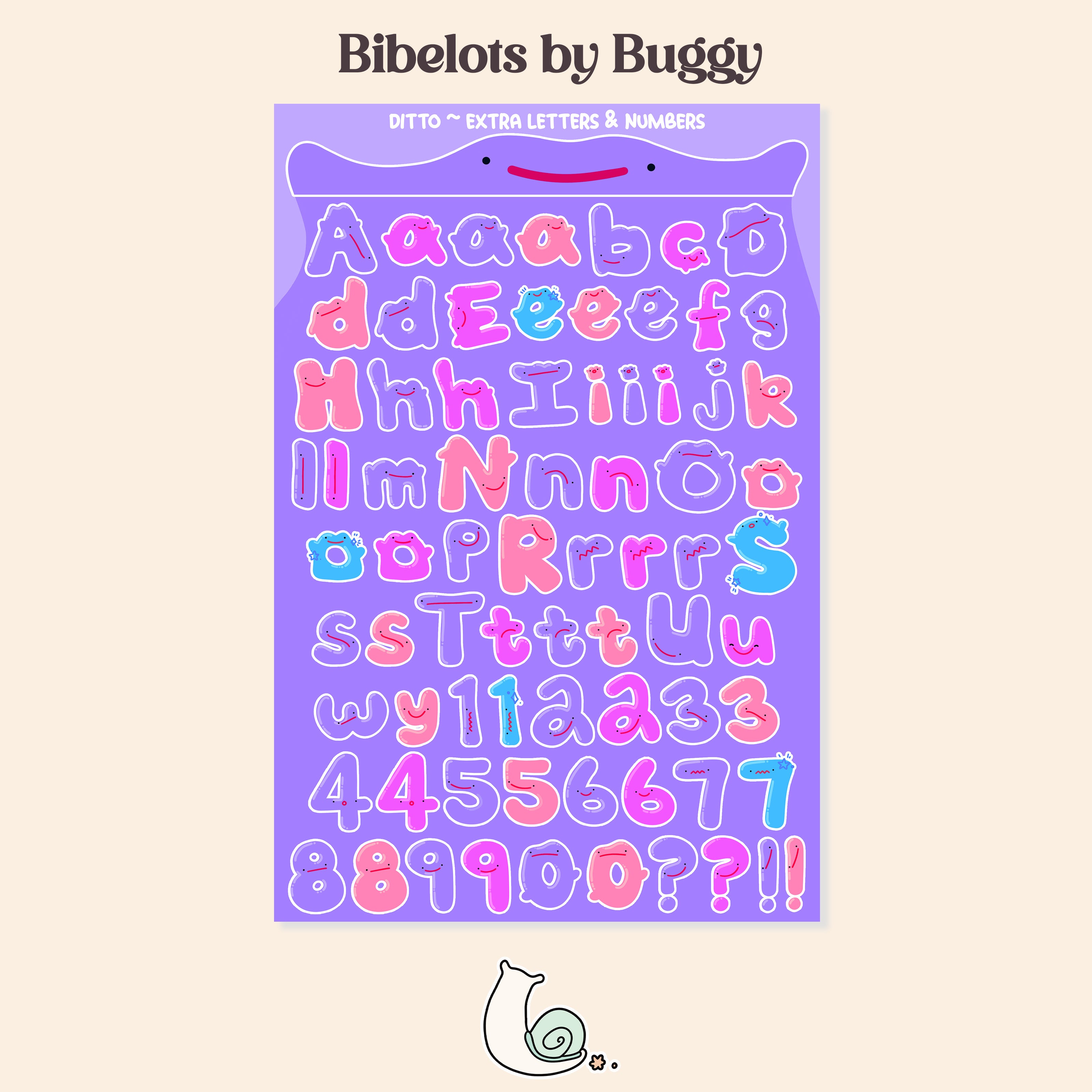 Ditto ~ Extra Letters & Numbers Sticker Sheet