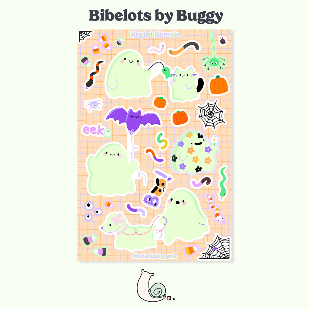 Playful Haunts for Halloween Ghost Sticker Sheet
