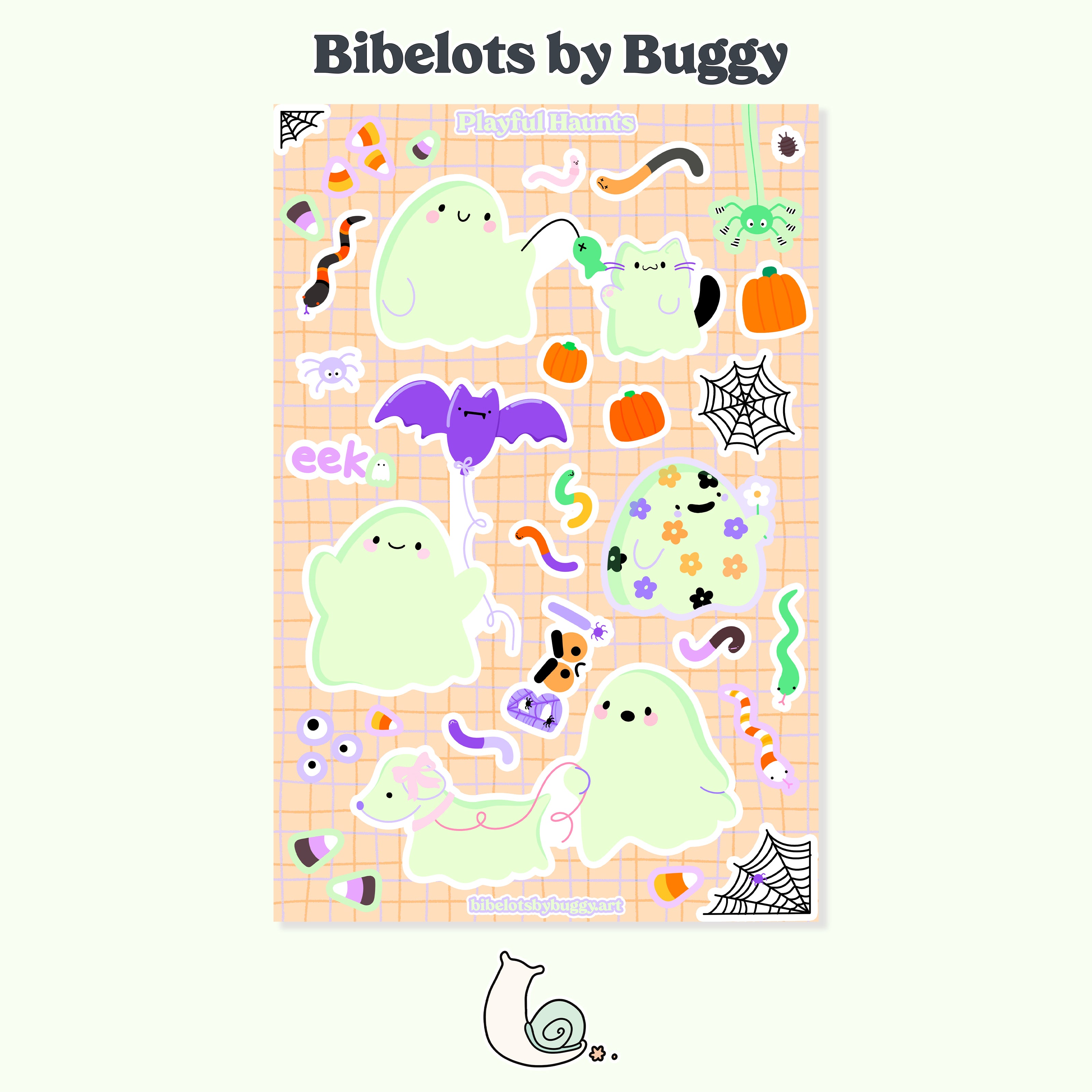 Playful Haunts for Halloween Ghost Sticker Sheet
