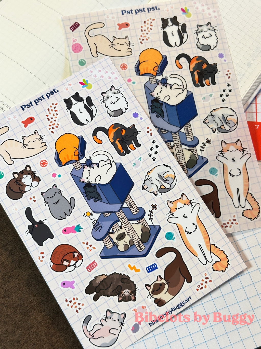 Playful Kittens and Cats Sticker Sheet