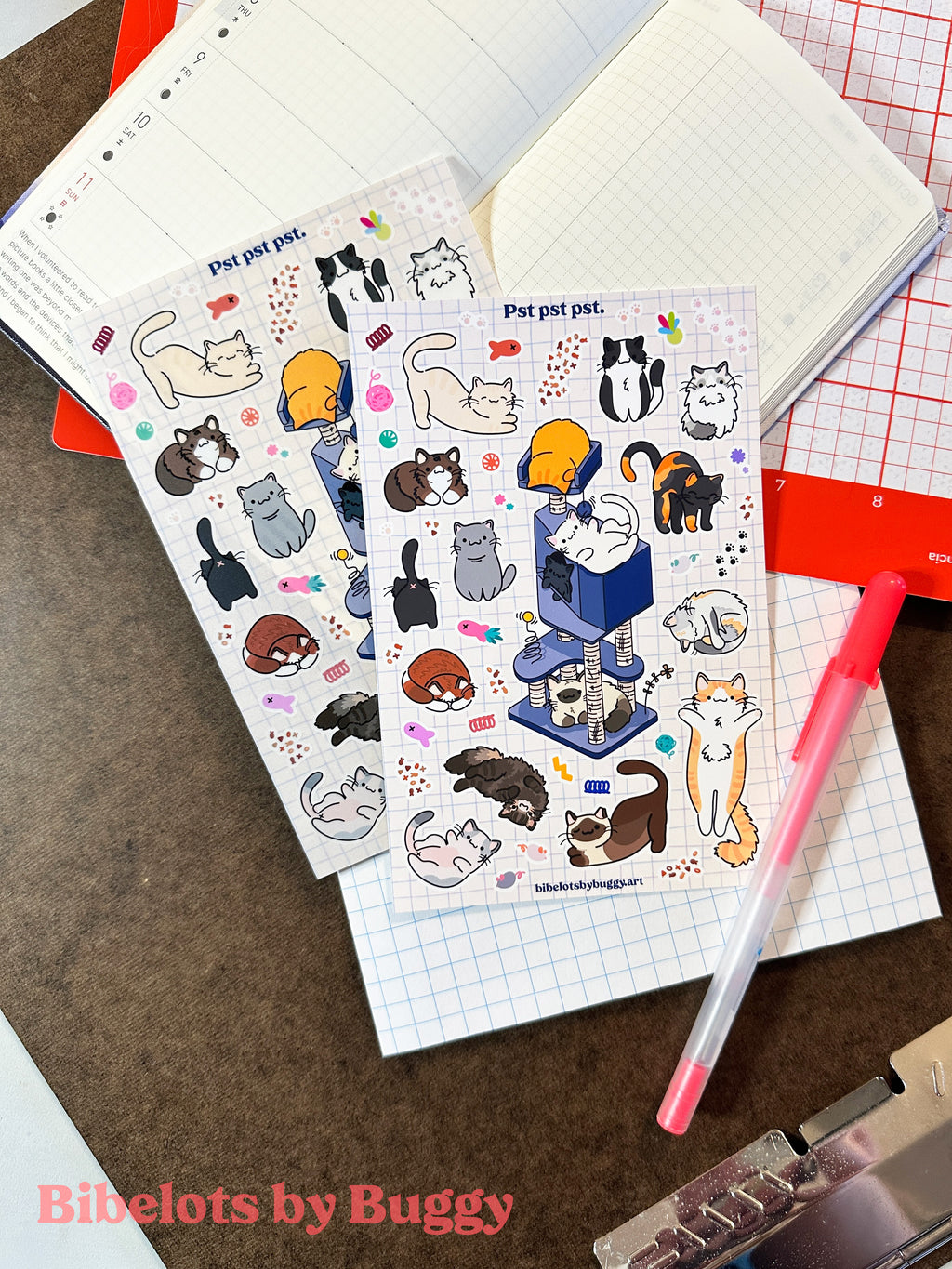 Playful Kittens and Cats Sticker Sheet
