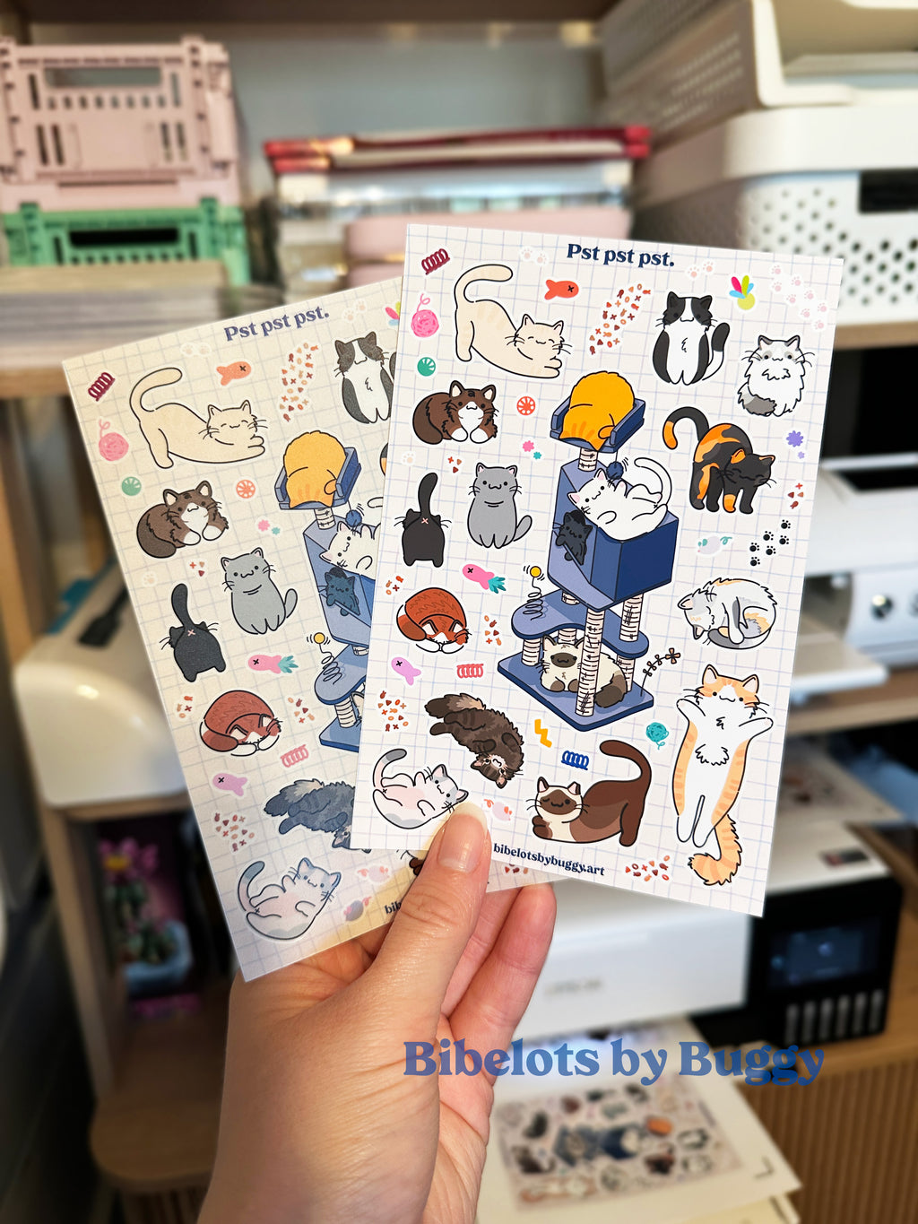 Playful Kittens and Cats Sticker Sheet